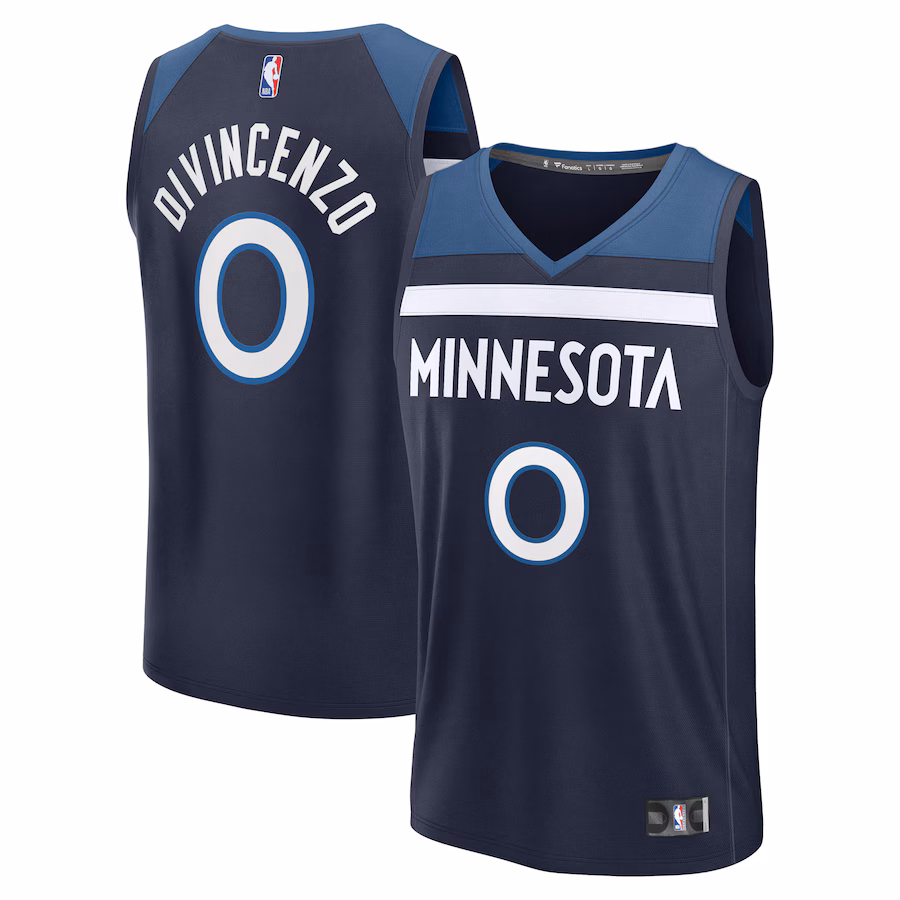 Men's Minnesota Timberwolves Donte DiVincenzo Fanatics Navy Fast Break Replica Player Jersey - Icon Edition - SUjersey01