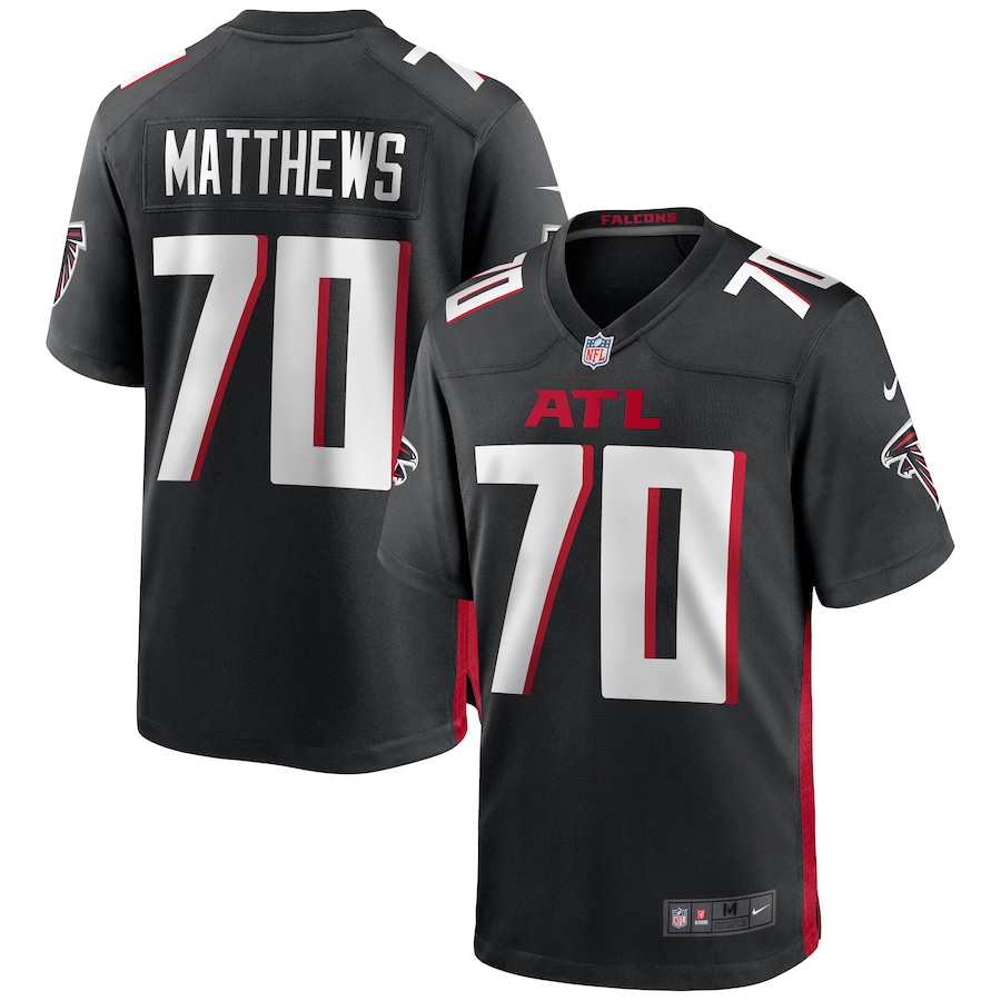 Men's Atlanta Falcons Jake Matthews Nike Black Game Jersey - SUjersey01