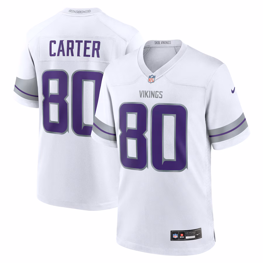Men's Minnesota Vikings Cris Carter Nike White Alternate Retired Player Game Jersey - SUjersey01