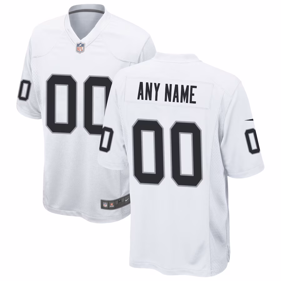 Men's Las Vegas Raiders Nike White Custom Game Jersey - SUjersey01