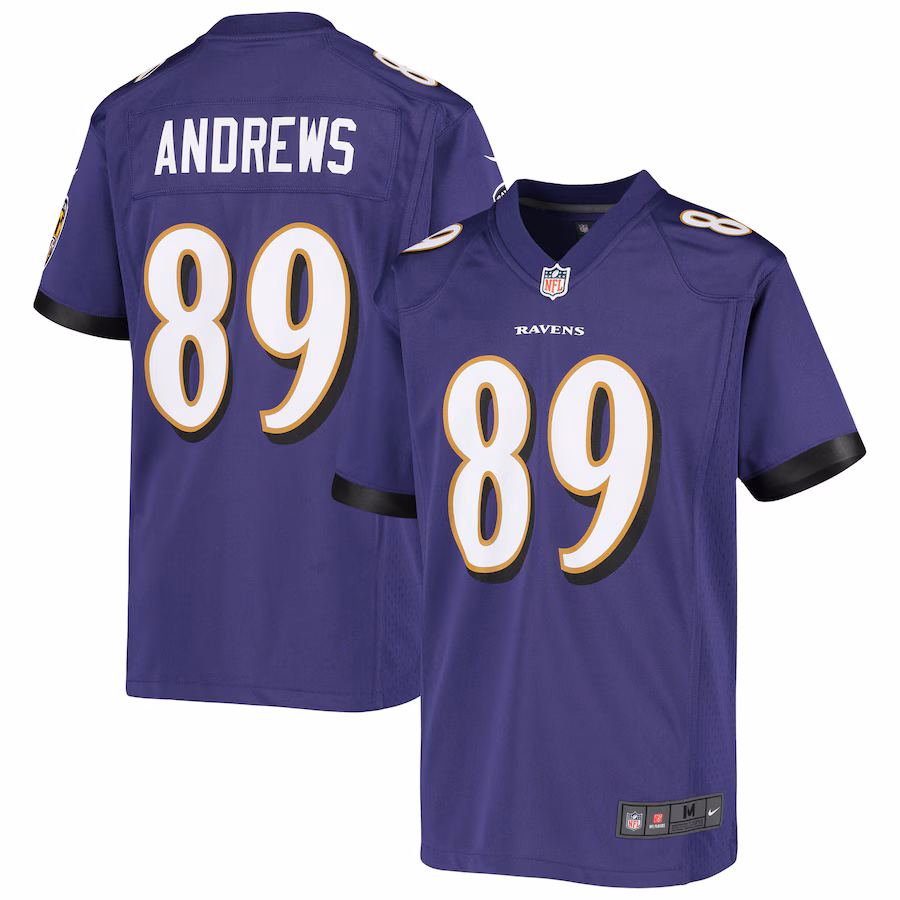 Youth Baltimore Ravens Mark Andrews Nike Purple Game Jersey - SUjersey01
