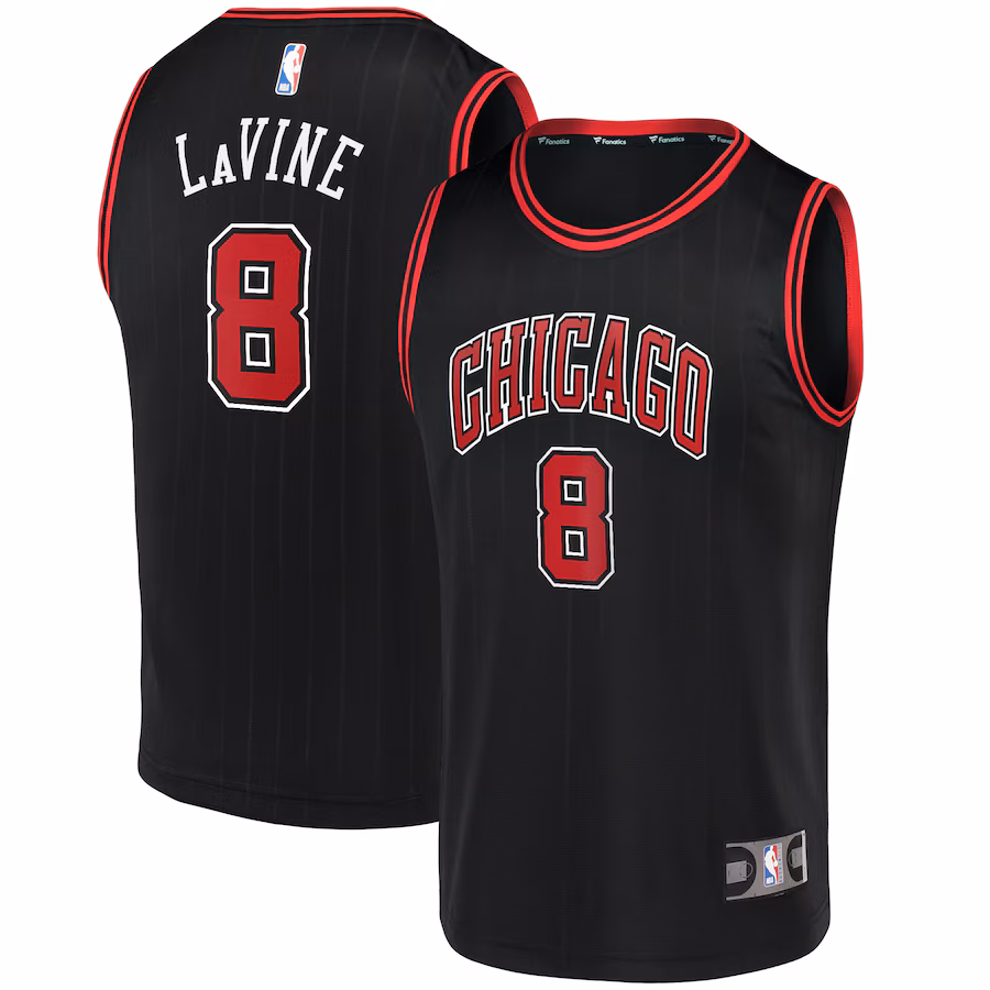 Men's Chicago Bulls Zach LaVine Fanatics Black Fast Break Team Replica Jersey - Statement Edition - SUjersey01