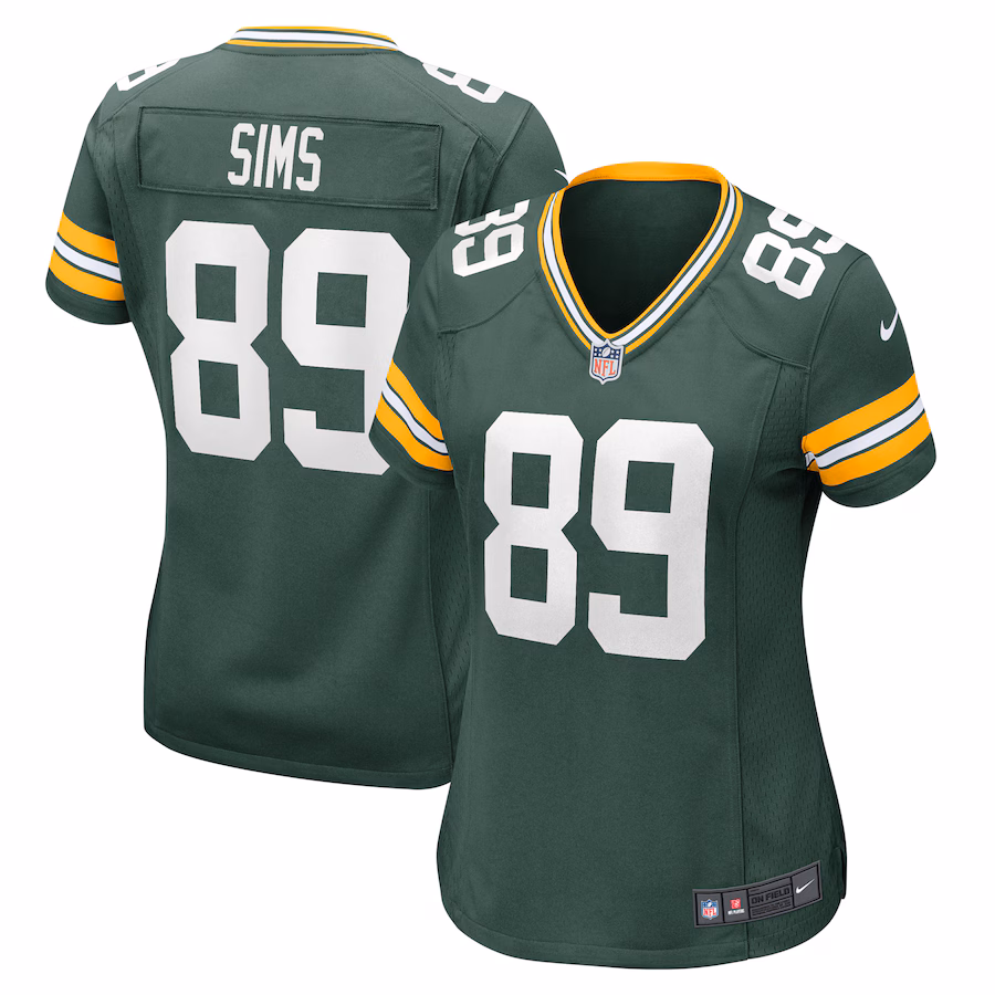 Women's Green Bay Packers Ben Sims Nike  Green Team Game Jersey - SUjersey01