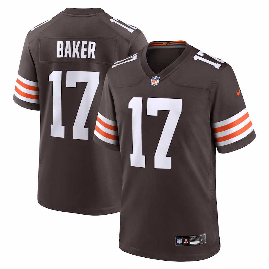 Men's Cleveland Browns Jerome Baker Nike Brown Team Game Jersey - SUjersey01