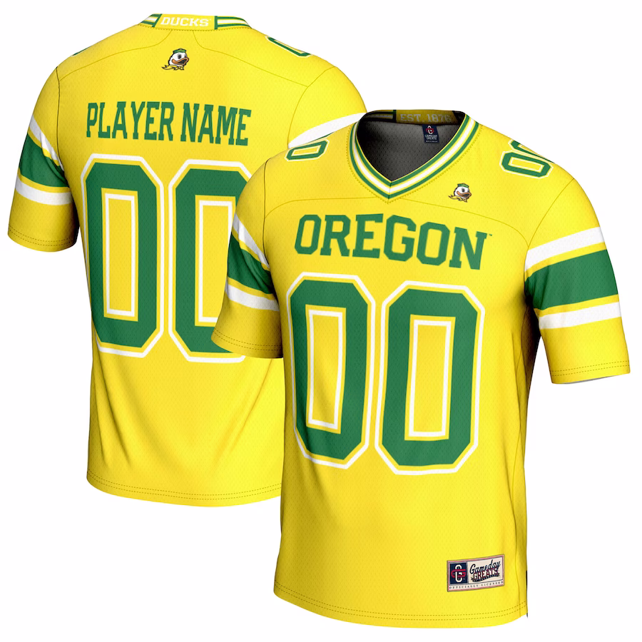 Oregon Ducks GameDay Greats NIL Pick-A-Player Football Jersey - Yellow - SUjersey01