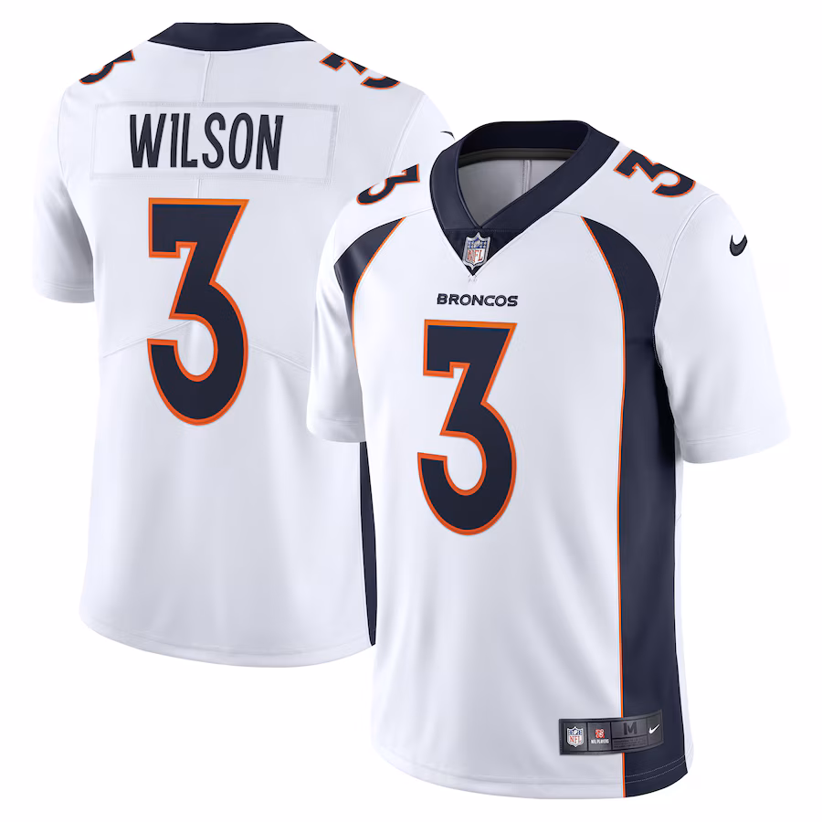 Men's Denver Broncos Russell Wilson Nike White Team Vapor Limited Jersey - SUjersey01