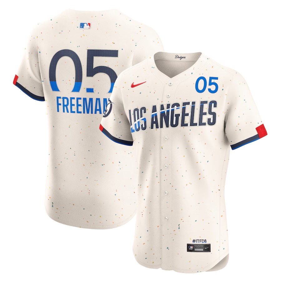 Men's Los Angeles Dodgers Freddie Freeman Nike Cream City Connect Elite Player Jersey - SUjersey01