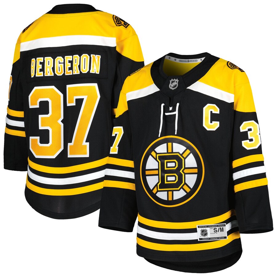 Youth Boston Bruins Patrice Bergeron Black Home Premier Player Jersey - SUjersey01