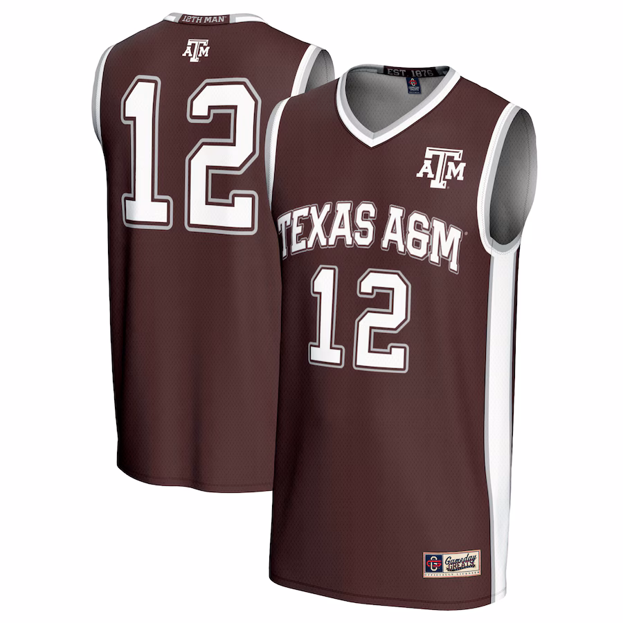 #12 Texas A&M Aggies GameDay Greats Unisex Basketball Lightweight Fashion Jersey - Maroon - SUjersey01