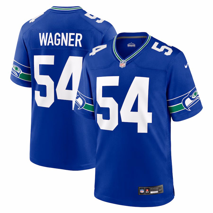 Men's Seattle Seahawks Bobby Wagner Nike Royal Throwback Player Game Jersey - SUjersey01