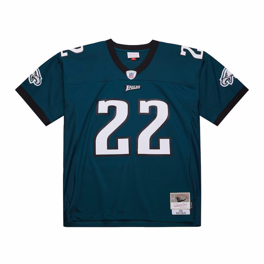 Men's Philadelphia Eagles Duce Staley Mitchell & Ness Midnight Green 2002 Legacy Replica Jersey - SUjersey01