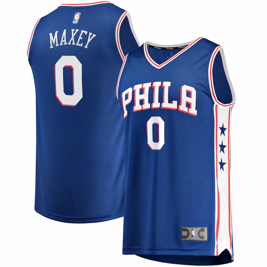 Men's Philadelphia 76ers Tyrese Maxey Fanatics Royal Fast Break Replica Jersey - Icon Edition - SUjersey01