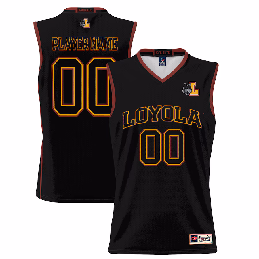 Loyola Chicago Ramblers GameDay Greats Unisex  Lightweight NIL Pick-A-Player Basketball Jersey - Black - SUjersey01