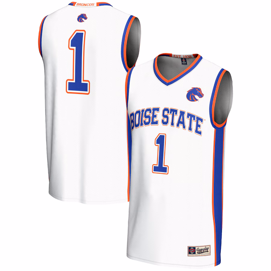 Youth GameDay Greats White #1 Boise State Broncos Lightweight Basketball Jersey - SUjersey01