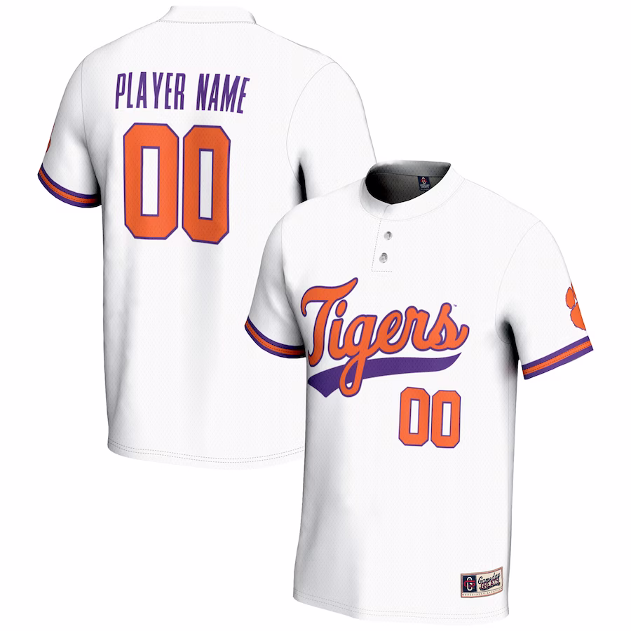 Clemson Tigers GameDay Greats Unisex NIL Pick-A-Player Lightweight Softball Jersey - White - SUjersey01