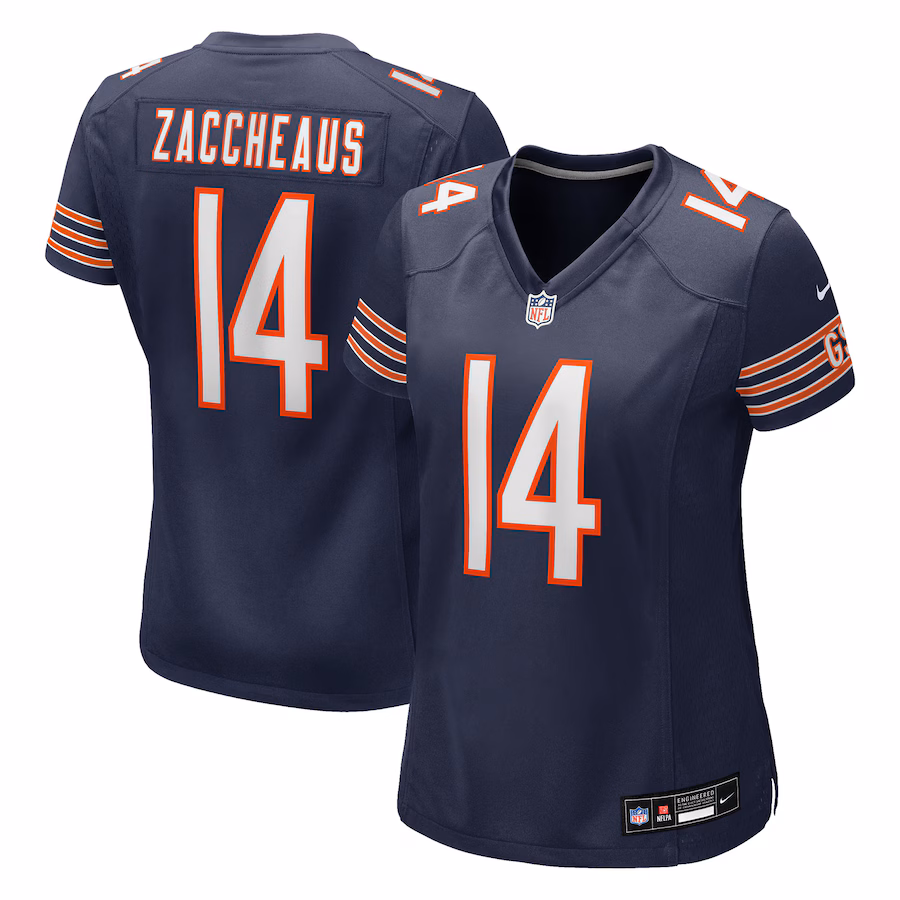 Women's Chicago Bears Olamide Zaccheaus Nike Navy Team Game Jersey - SUjersey01