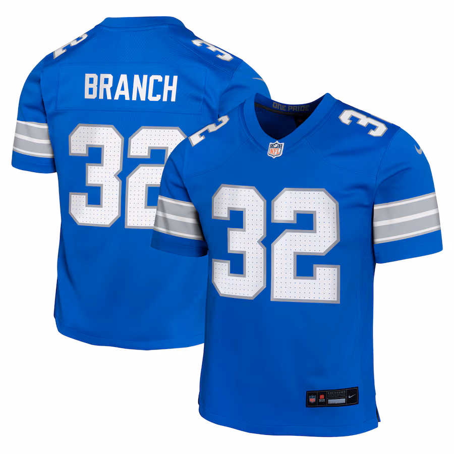 Youth Detroit Lions Brian Branch Nike Blue Game Jersey - SUjersey01
