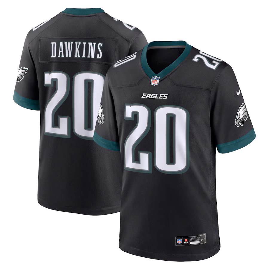 Men's Philadelphia Eagles Brian Dawkins Nike Black Alternate Game Jersey - SUjersey01
