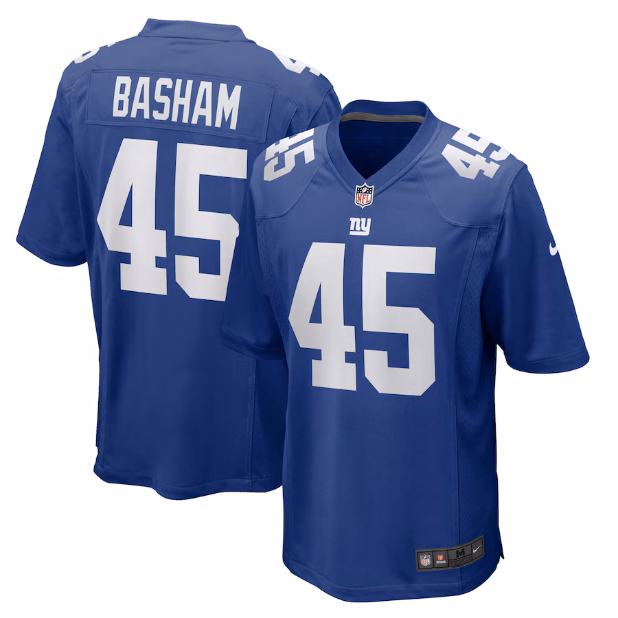 Men's New York Giants Boogie Basham Nike  Royal  Game Jersey - SUjersey01