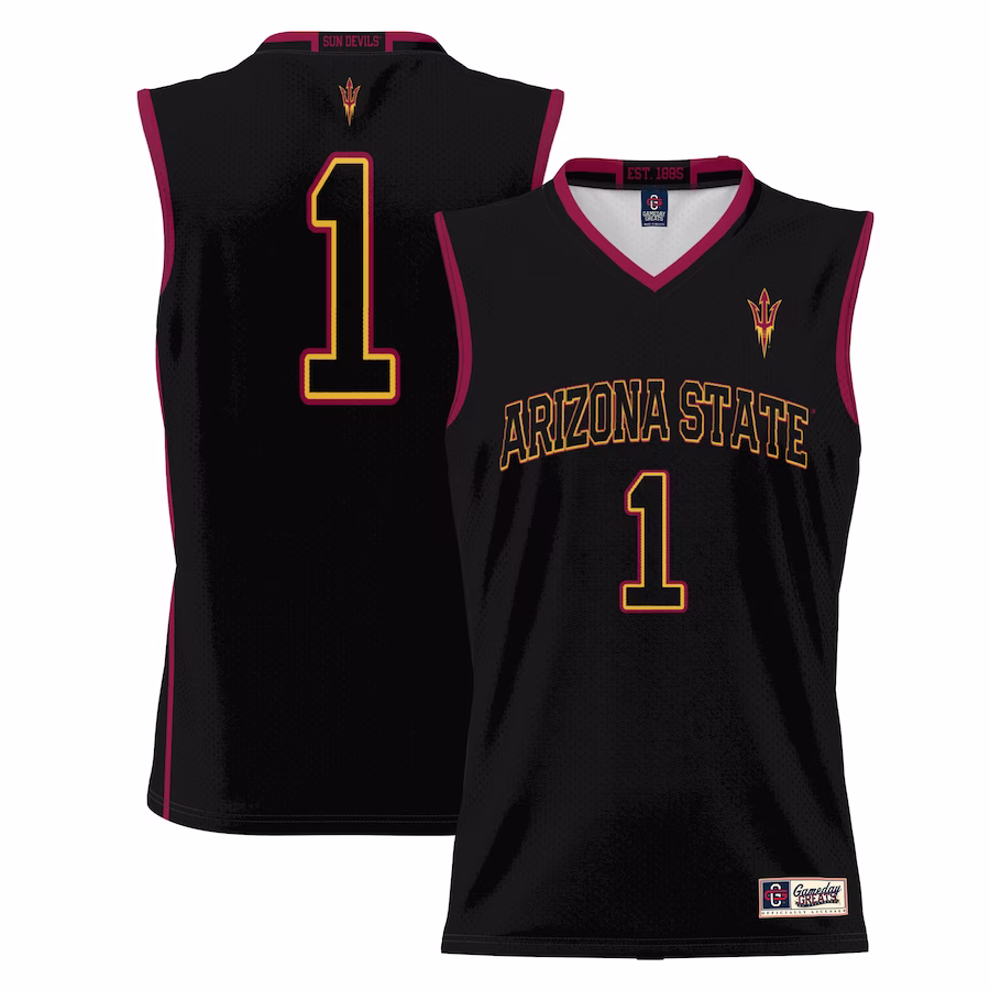 #1  Arizona State Sun Devils GameDay Greats  Lightweight Basketball Jersey - Black - SUjersey01