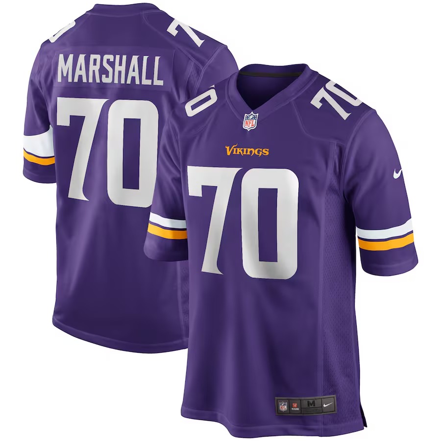 Men's Minnesota Vikings Jim Marshall Nike Purple Game Retired Player Jersey - SUjersey01