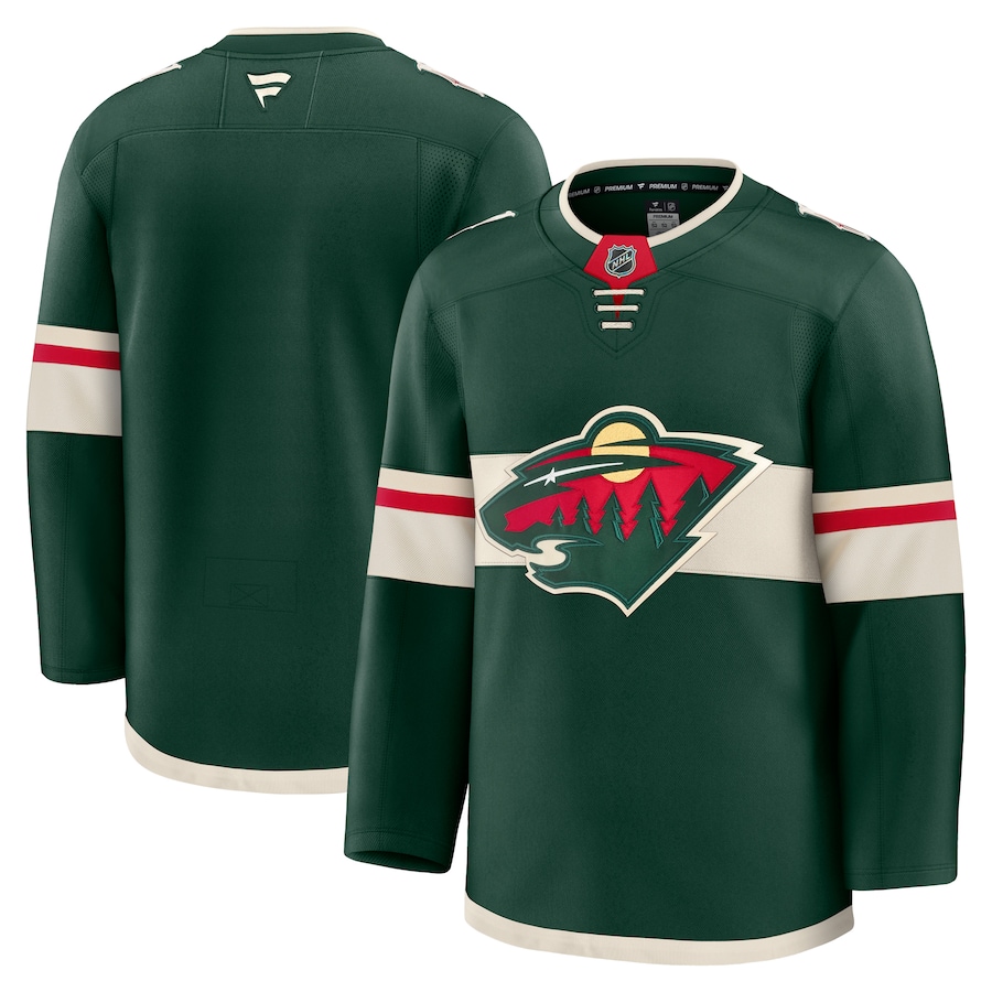 Men's Minnesota Wild Fanatics Green Home Premium Jersey - SUjersey01