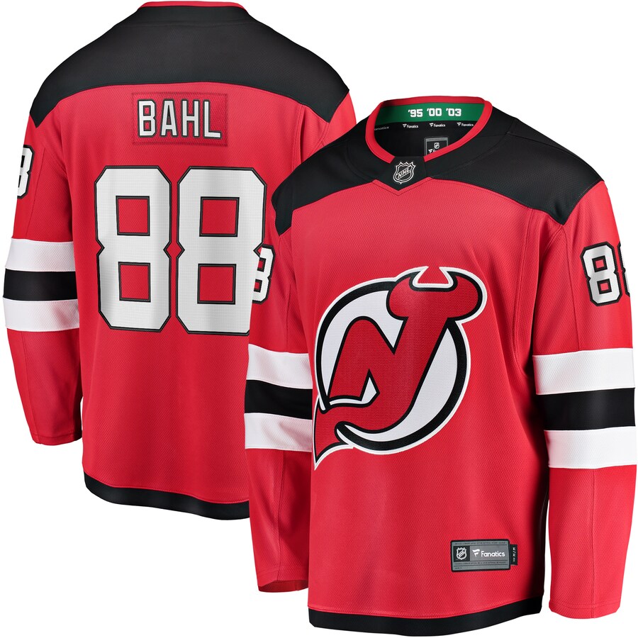 Men's New Jersey Devils Kevin Bahl Fanatics Branded Red Home Breakaway Jersey - SUjersey01