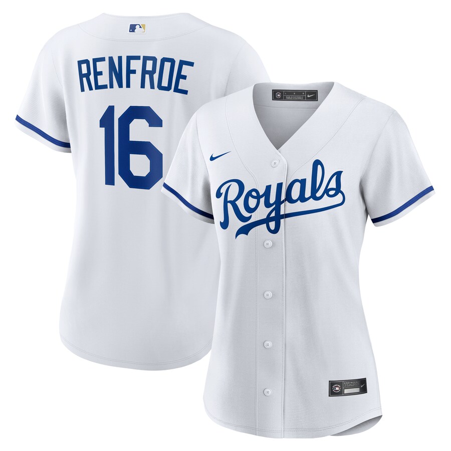 Women's Kansas City Royals Hunter Renfroe Nike White Home Replica Jersey - SUjersey01