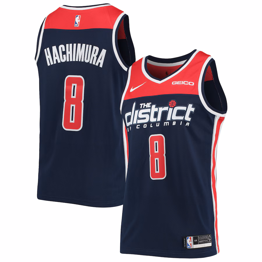 Men's Washington Wizards Rui Hachimura Nike Navy Swingman Player Jersey - Icon Edition - SUjersey01