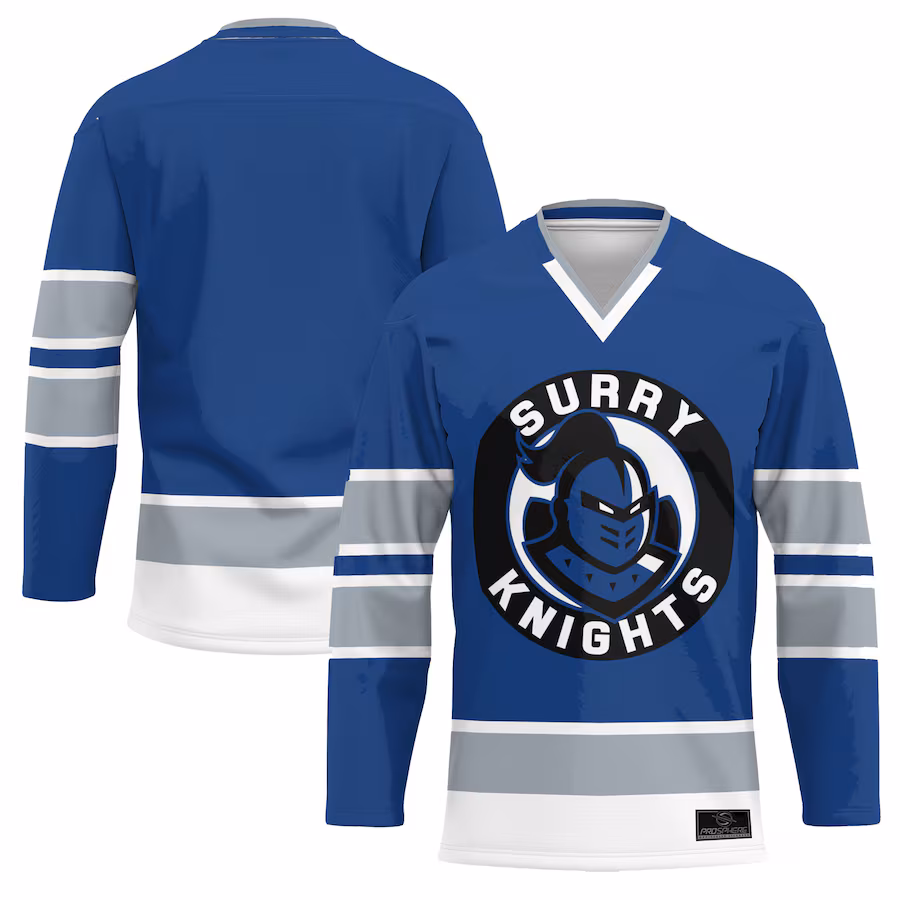 Youth ProSphere Blue Surry Community College Hockey Jersey - SUjersey01