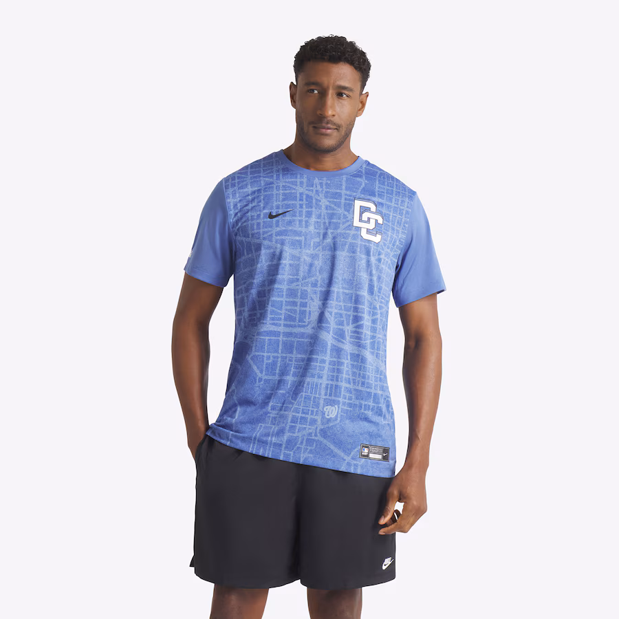 Men's Washington Nationals Nike Blue 2025 City Connect Authentic Collection Velocity Performance T-Shirt - SUjersey01