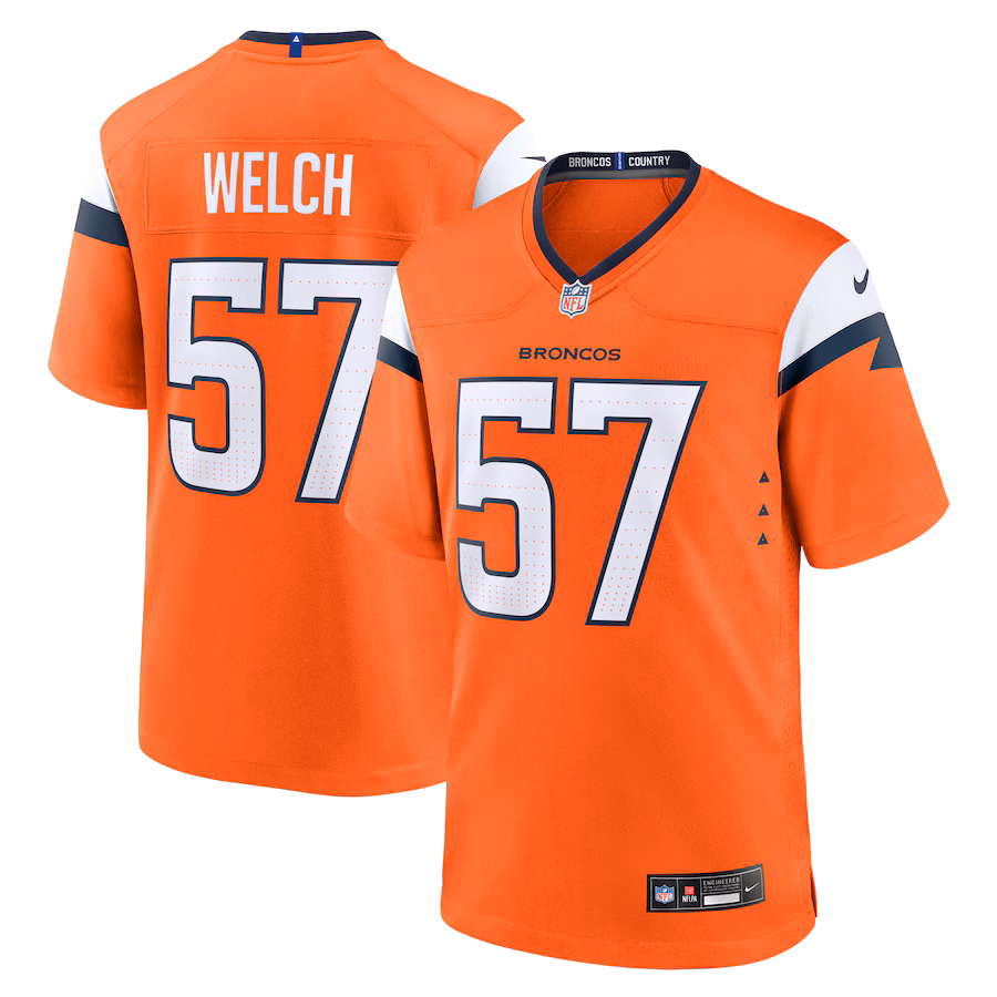 Men's Denver Broncos Kristian Welch Nike Orange Team Game Jersey - SUjersey01