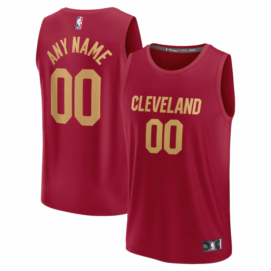 Men's Cleveland Cavaliers Fanatics Wine Fast Break Custom Jersey - Icon Edition - SUjersey01