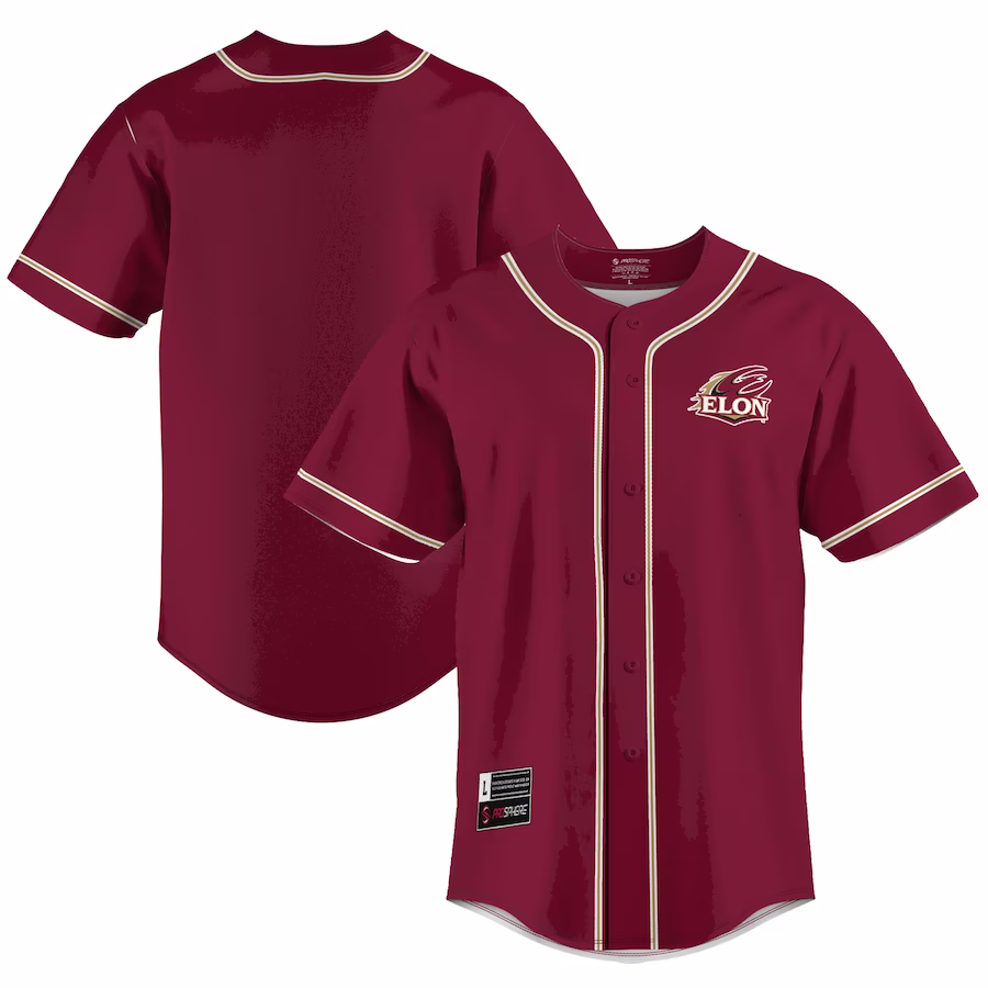 Elon Phoenix GameDay Greats  Lightweight Baseball Jersey - Maroon - SUjersey01