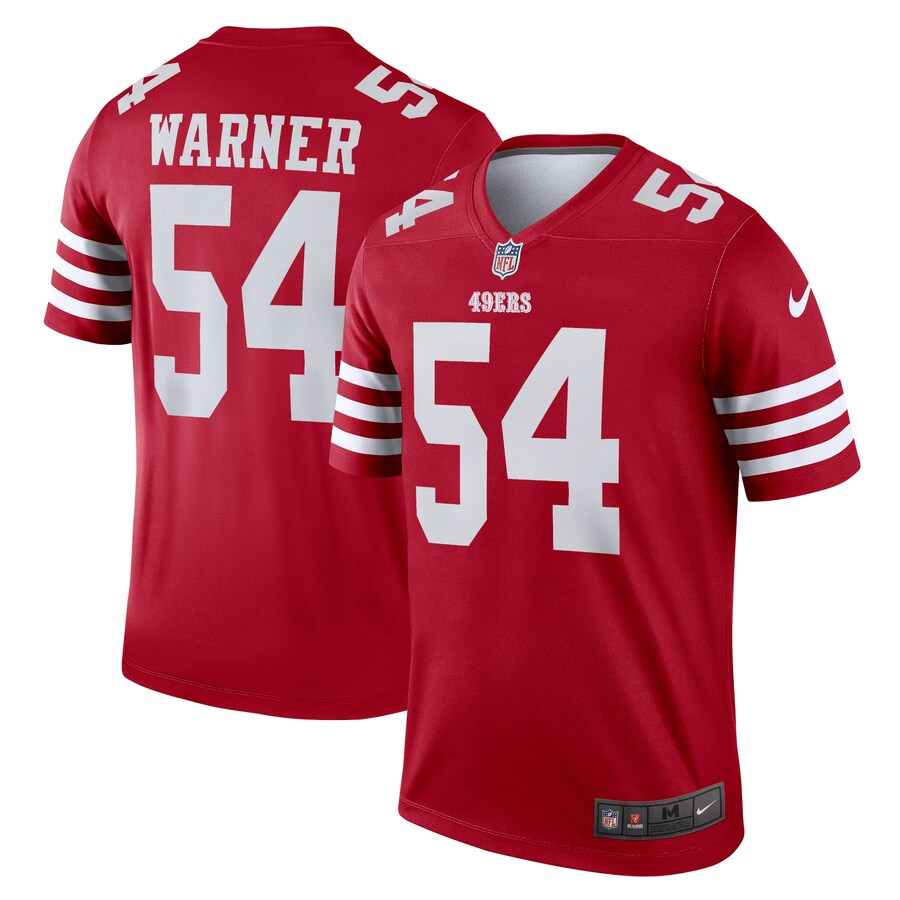Men's San Francisco 49ers Fred Warner Nike Scarlet Team Legend Player Performance Top - SUjersey01