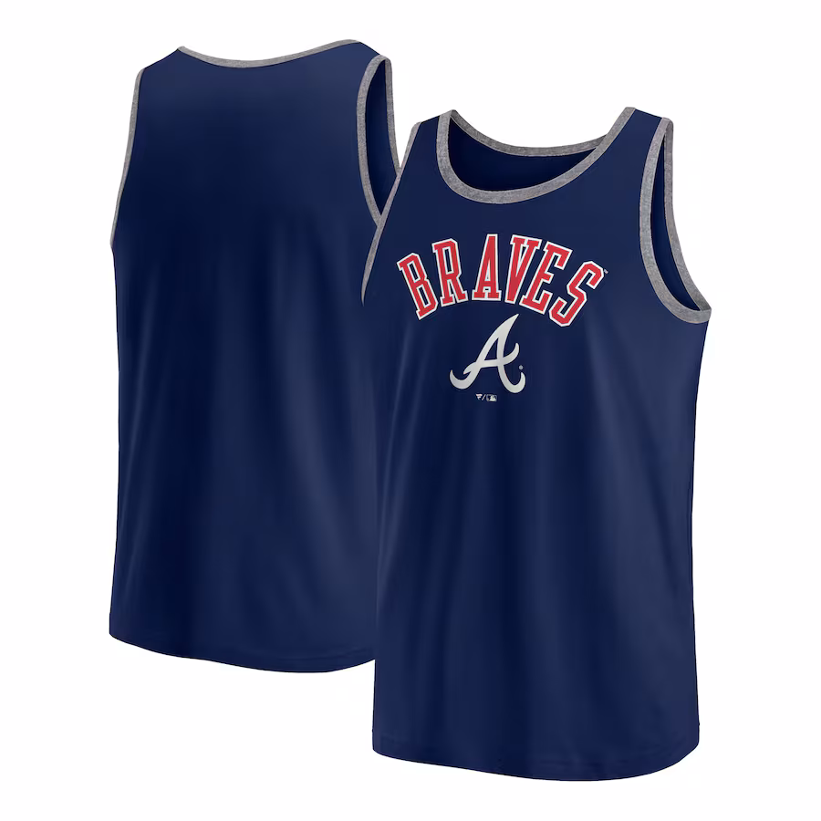 Men's Atlanta Braves Fanatics Navy Bet Tank Top - SUjersey01