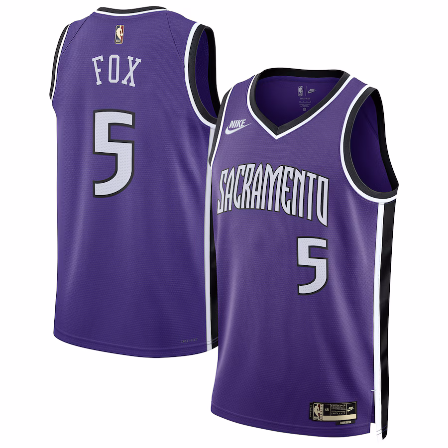 Unisex Sacramento Kings De'Aaron Fox Nike Purple 2024/25 Swingman Jersey - Classic Edition - SUjersey01
