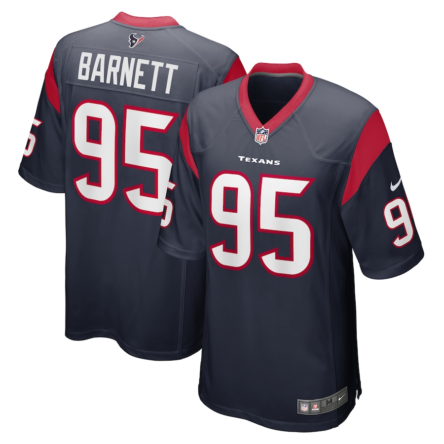 Men's Houston Texans Derek Barnett Nike Navy Game Jersey - SUjersey01