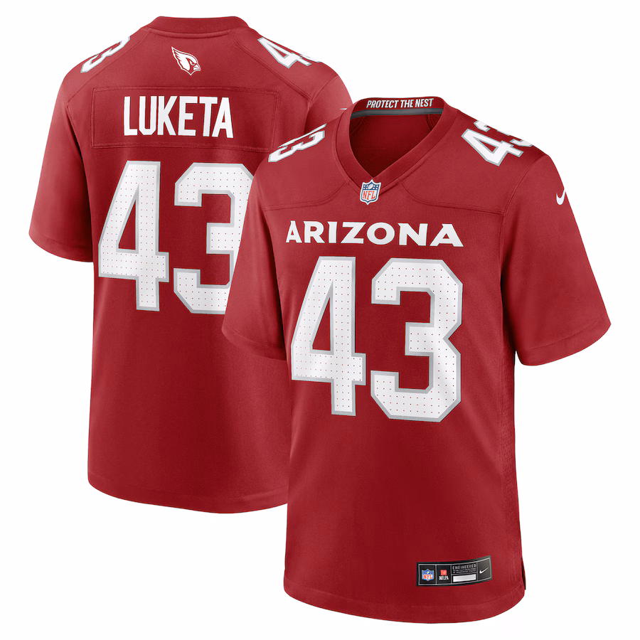 Men's Arizona Cardinals Jesse Luketa Nike Cardinal Team Game Jersey - SUjersey01