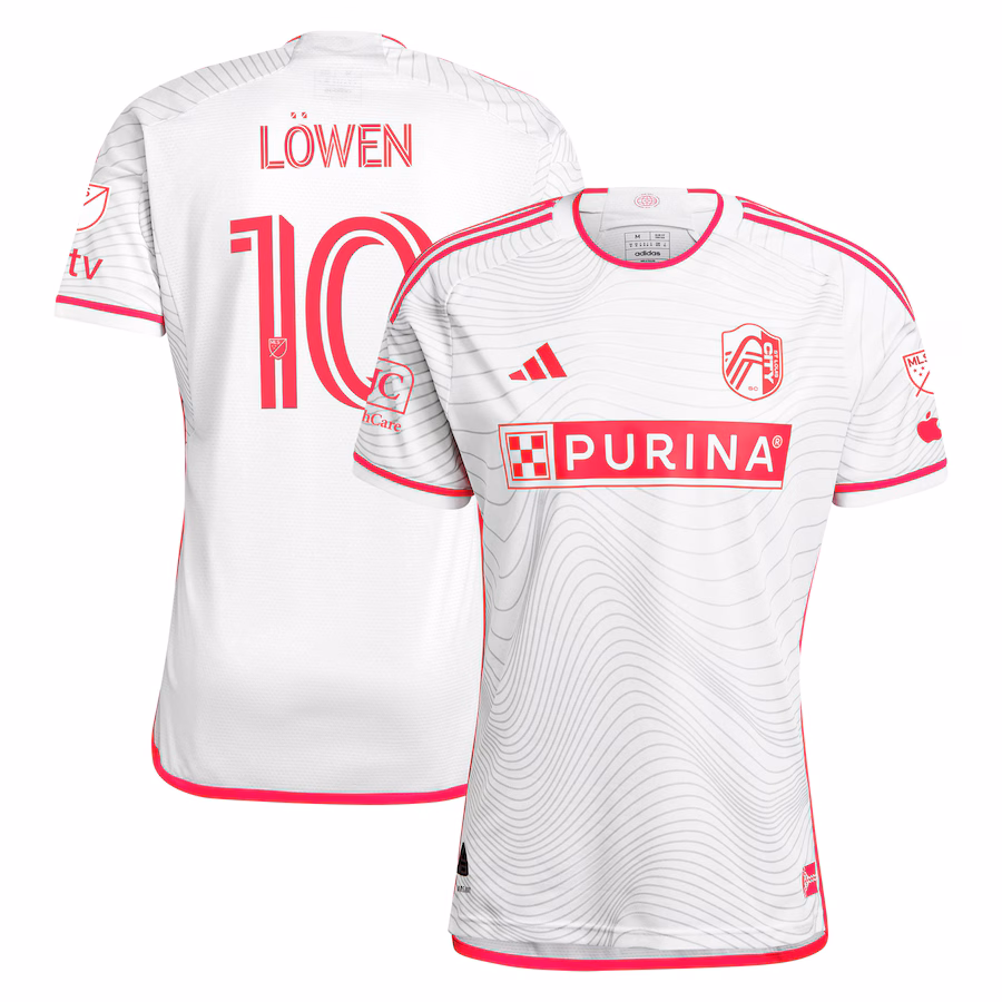Men's St. Louis City SC Eduard Löwen adidas White 2024 The Confluence Kit Authentic Player Jersey - SUjersey01