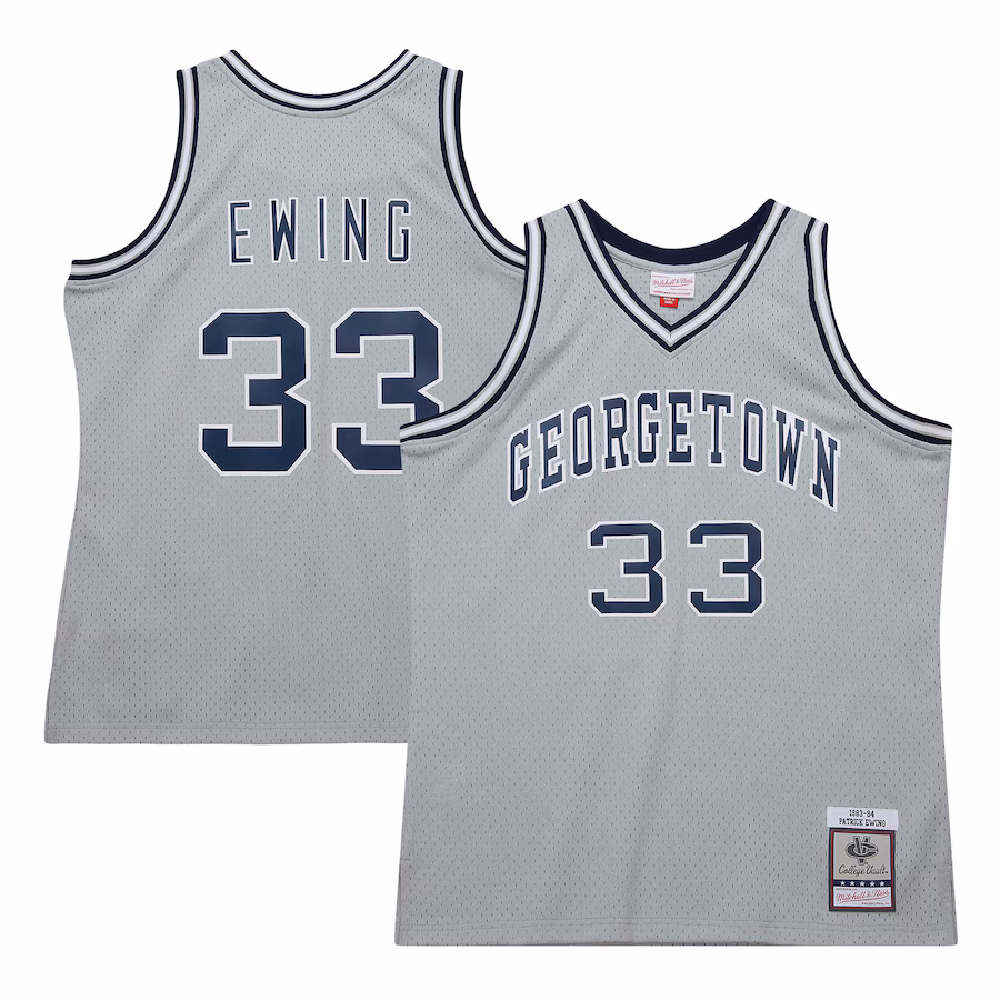 Patrick Ewing Georgetown Hoyas Mitchell & Ness 1983/84 Swingman Player Jersey - Gray - SUjersey01