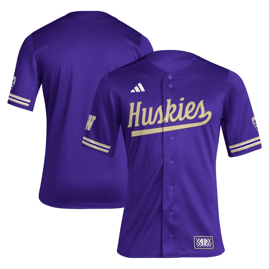 Men's adidas Purple Washington Huskies Reverse Retro Replica Baseball Jersey - SUjersey01