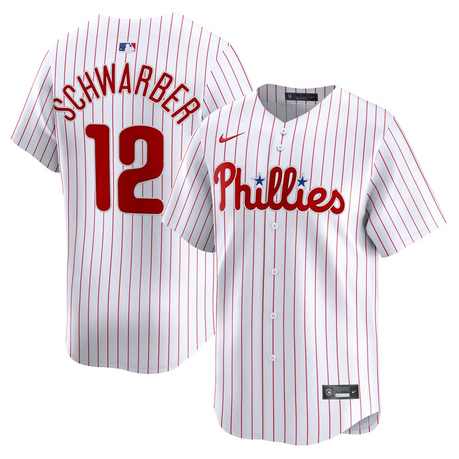 Men's Philadelphia Phillies Kyle Schwarber Nike White Alternate Limited Player Jersey - SUjersey01