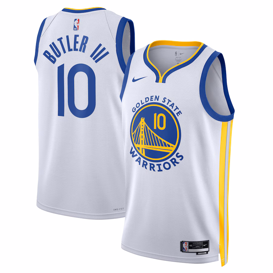 Unisex Golden State Warriors Jimmy Butler Nike White Swingman Jersey - Association Edition - SUjersey01