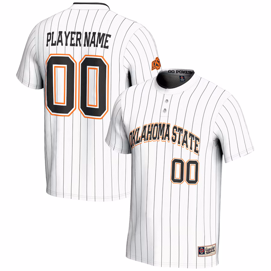 Oklahoma State Cowboys GameDay Greats Unisex  NIL Pick-A-Player Lightweight Softball Jersey - White - SUjersey01