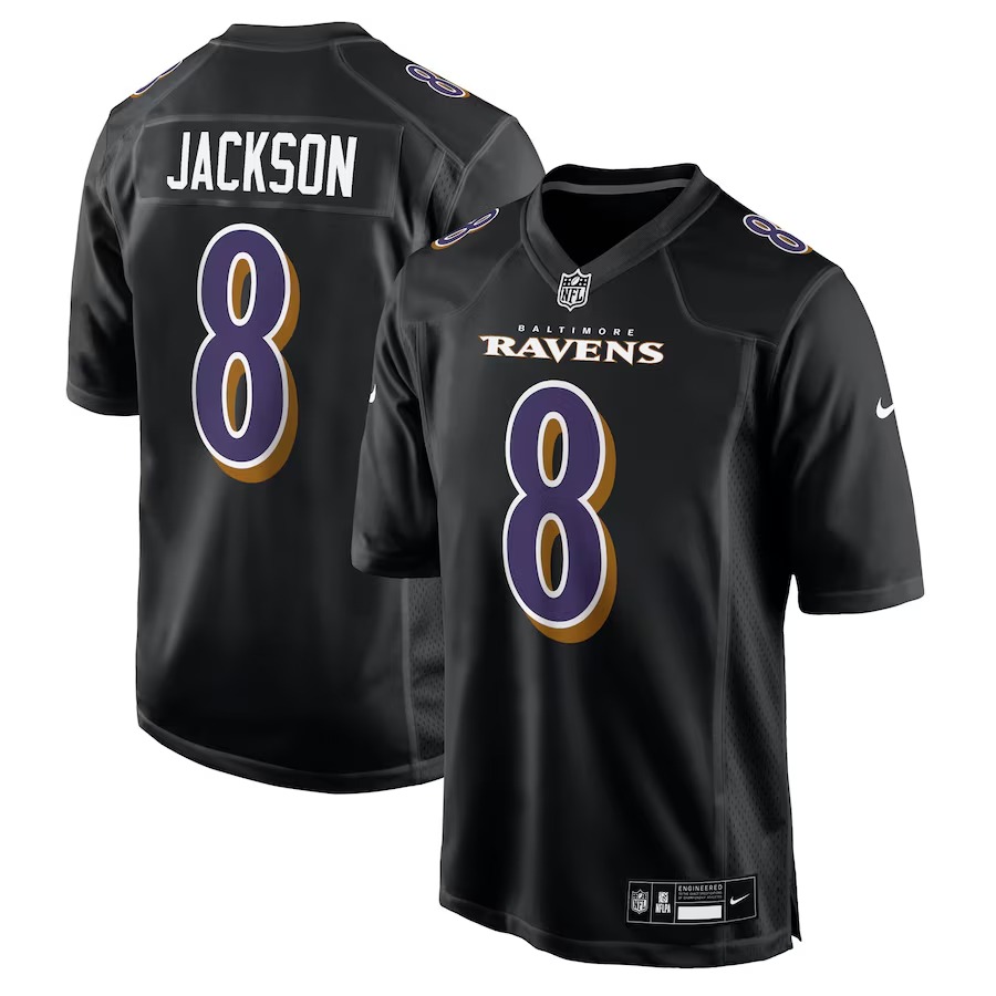 Men's Baltimore Ravens Lamar Jackson Nike Carbon Black Fashion Jersey - SUjersey01