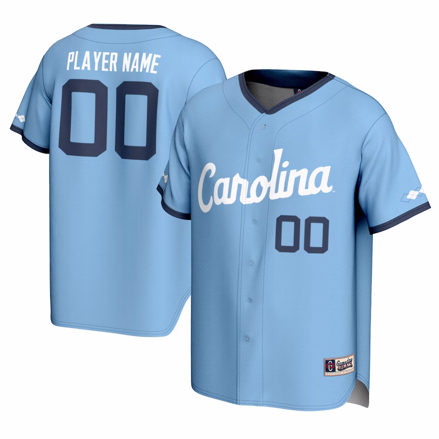North Carolina Tar Heels GameDay Greats NIL Pick-A-Player Lightweight Baseball Jersey - Carolina Blue - SUjersey01