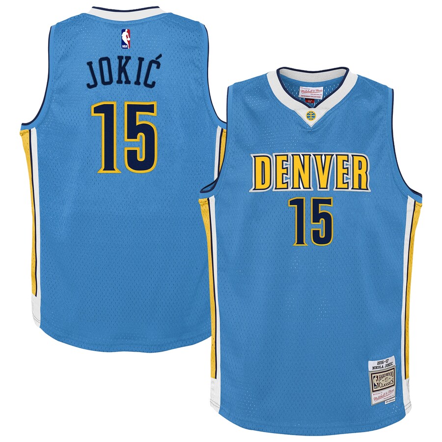 Youth Denver Nuggets Nikola Jokic Mitchell & Ness Light Blue 2016/17 Hardwood Classics Swingman Jersey - SUjersey01