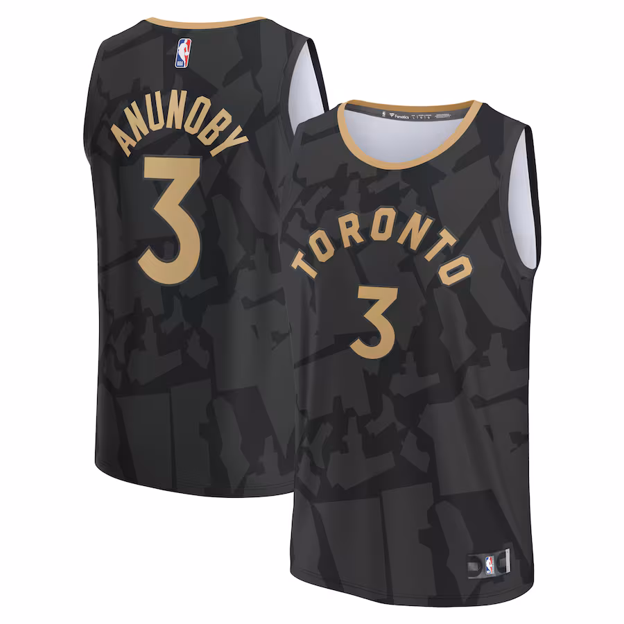 Men's Toronto Raptors OG Anunoby Fanatics Black Fastbreak Jersey - City Edition - SUjersey01