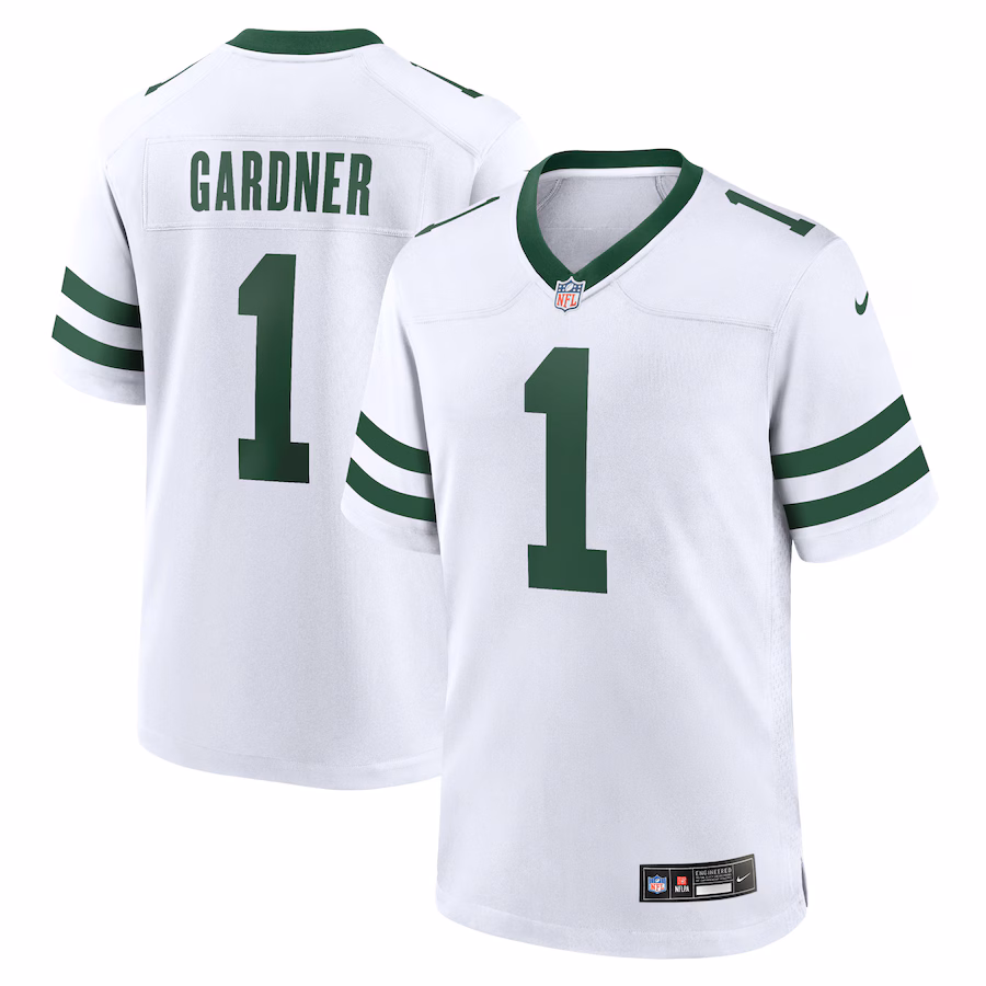 Men's New York Jets Ahmad Sauce Gardner Nike Legacy White Game Jersey - SUjersey01
